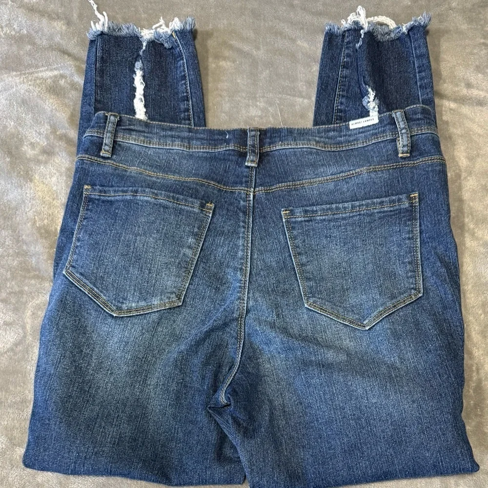 ~Almost Famous Dark Blue Distressed Skinny Jeans